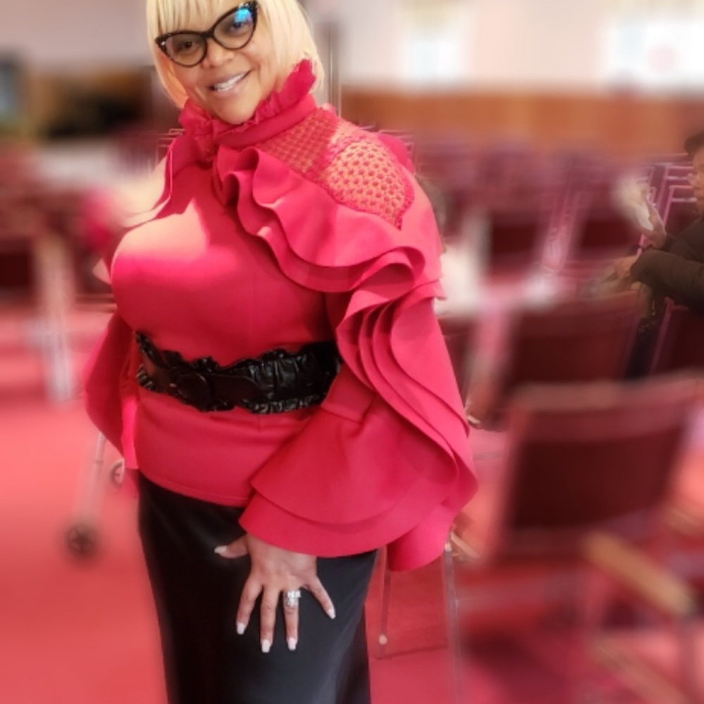 Red Dramatic Blouse